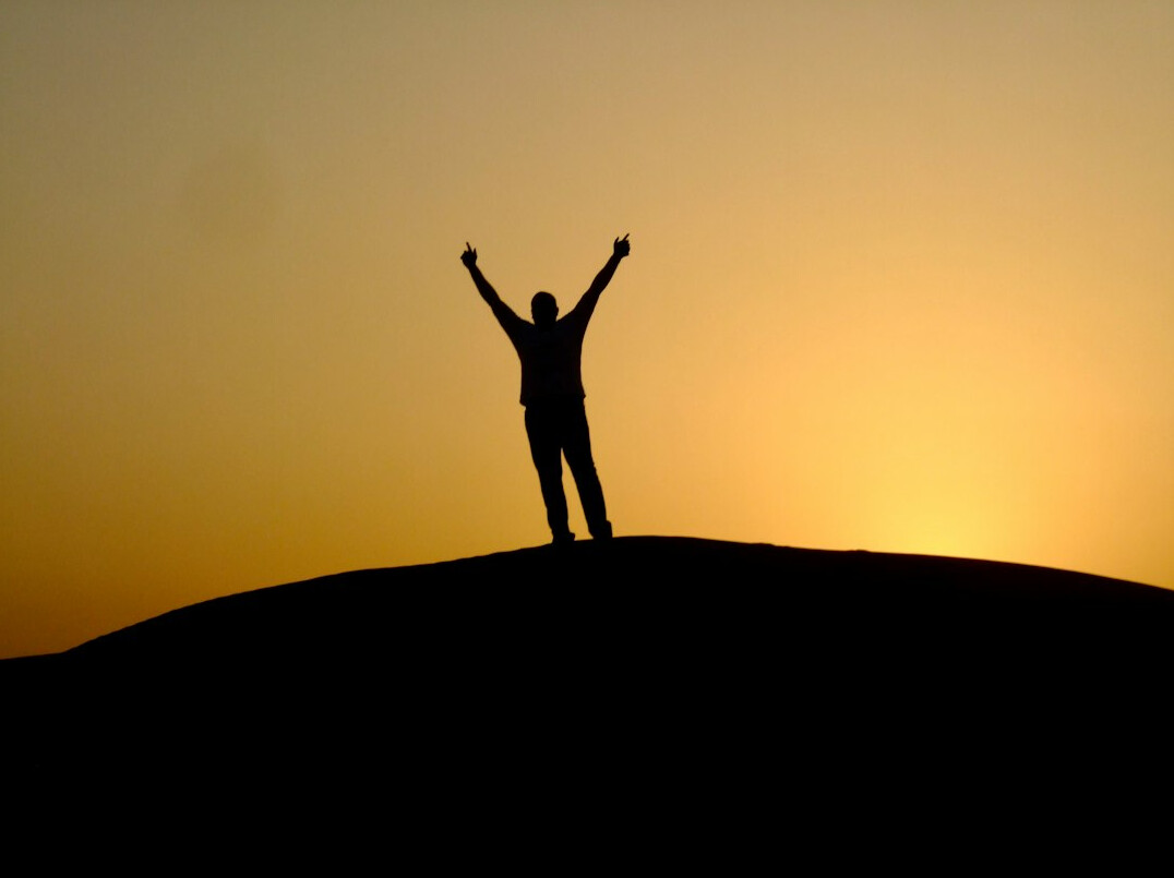 successful person achieving goals
