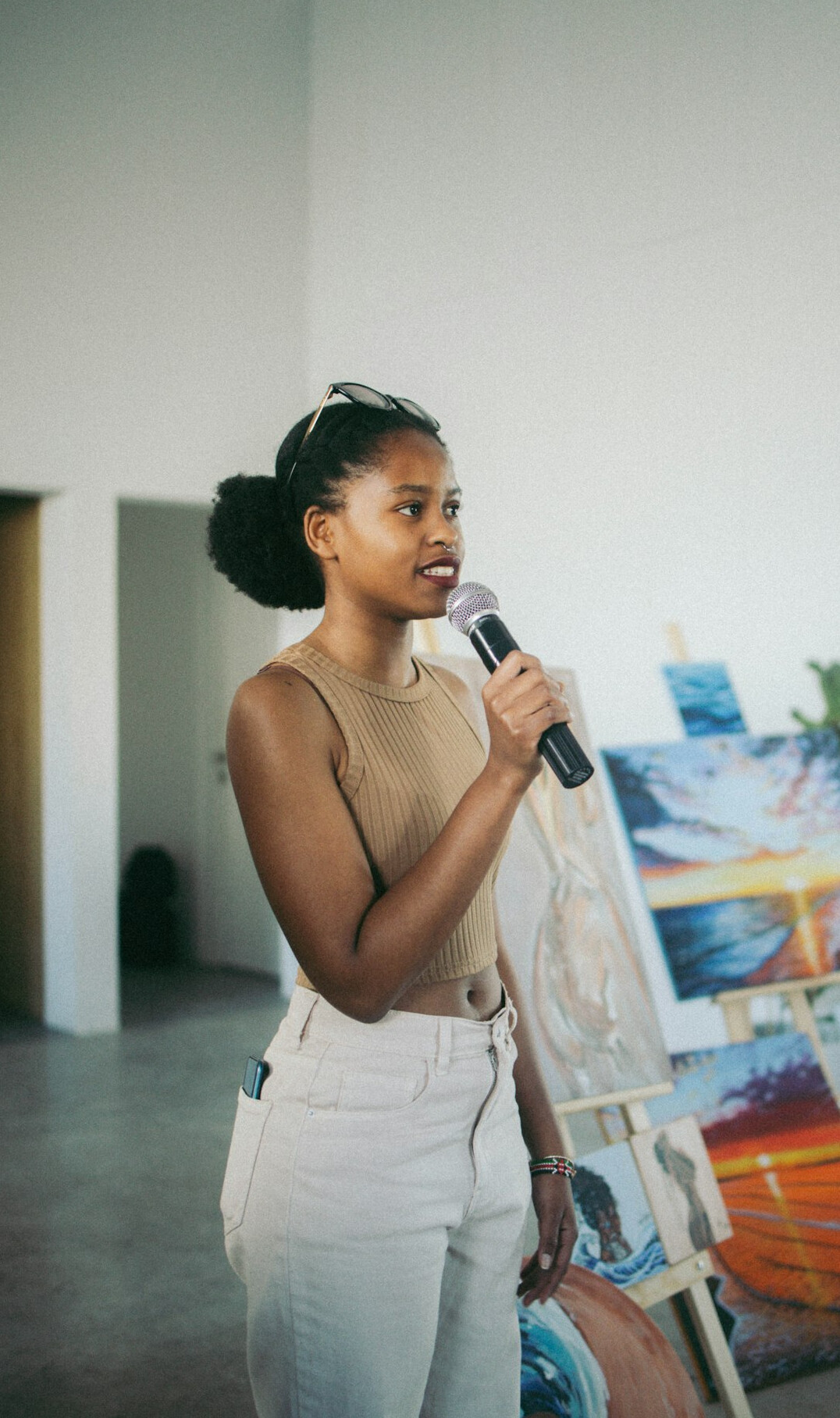 woman practicing speech